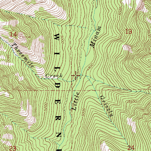 Topographic Map of Grizzly Creek, OR