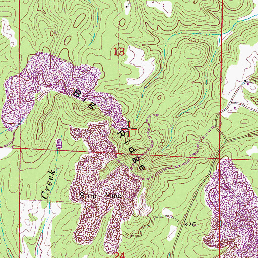 Topographic Map of Big Ridge, AL