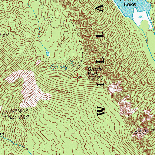 Topographic Map of Grizzly Peak, OR