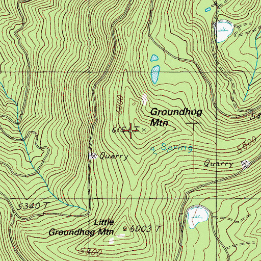 Topographic Map of Groundhog Mountain, OR