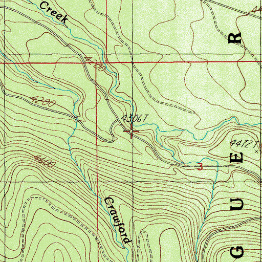 Topographic Map of Grouse Creek, OR