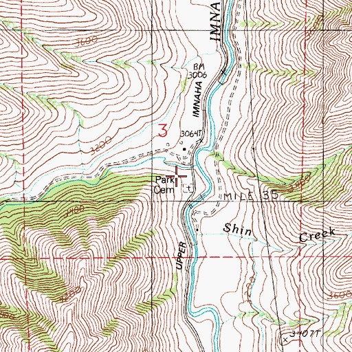 Topographic Map of Grouse Creek, OR