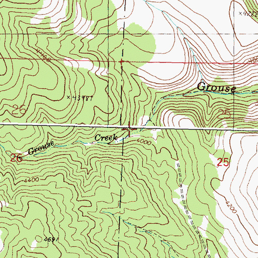 Topographic Map of Grouse Creek, OR