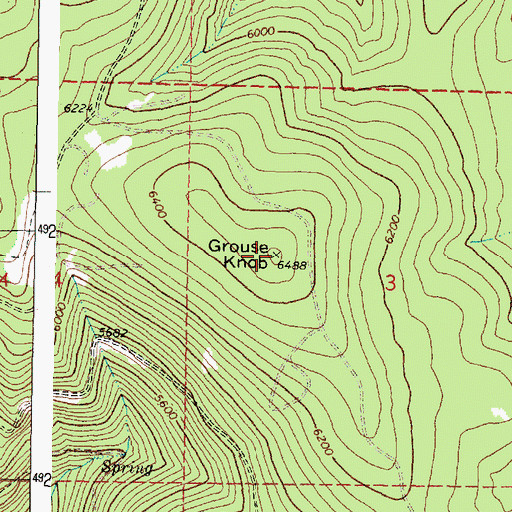 Topographic Map of Grouse Knob, OR