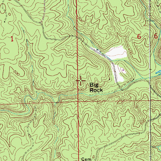 Topographic Map of Big Rock, AL