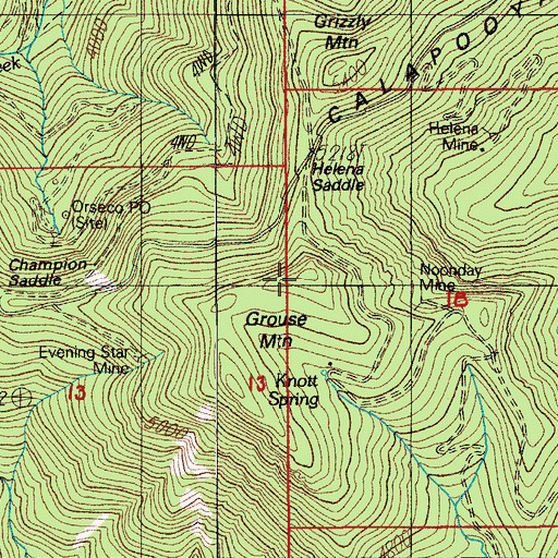 Topographic Map of Grouse Mountain, OR