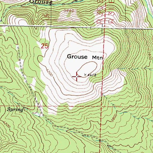 Topographic Map of Grouse Mountain, OR
