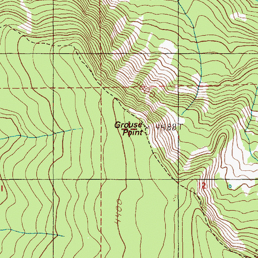 Topographic Map of Grouse Point, OR