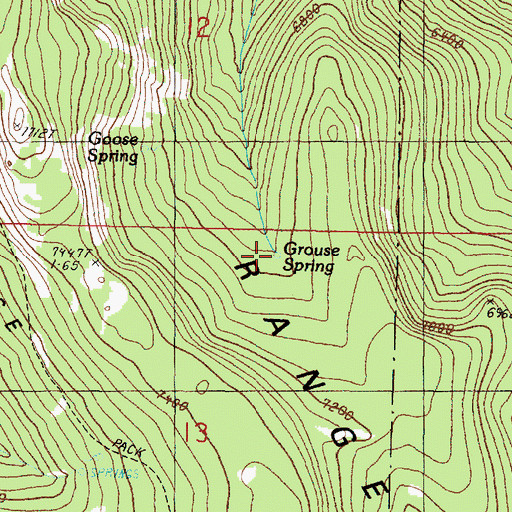 Topographic Map of Grouse Spring, OR