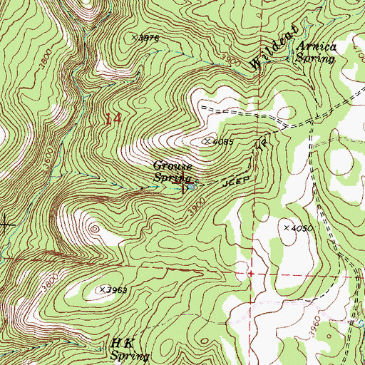 Topographic Map of Grouse Spring, OR