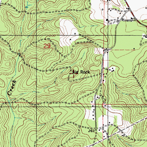 Topographic Map of Big Rock, AL