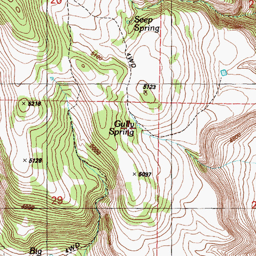 Topographic Map of Gully Spring, OR