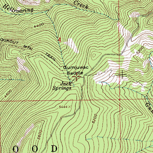 Topographic Map of Gumjuwac Saddle, OR