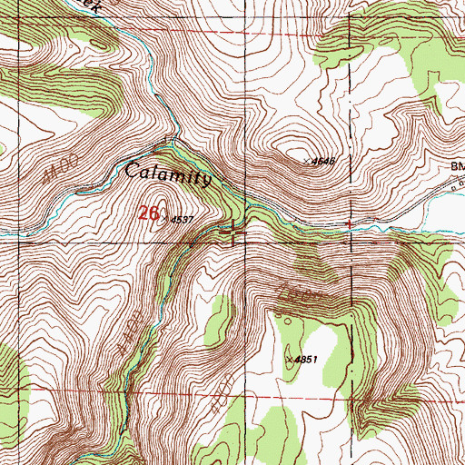 Topographic Map of Gunbarrel Creek, OR