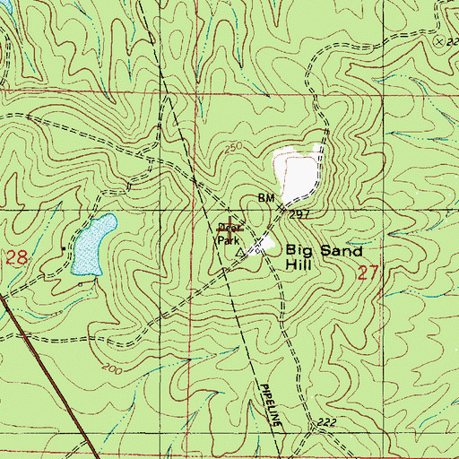 Topographic Map of Big Sand Hill, AL