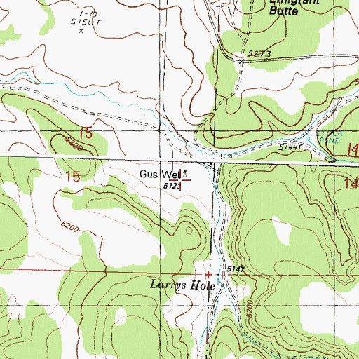 Topographic Map of Gus Well, OR