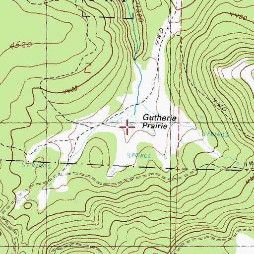 Topographic Map of Gutherie Prairie, OR