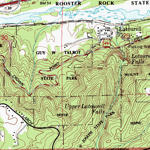 Topographic Map of Guy W Talbot State Park, OR
