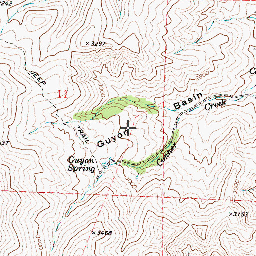 Topographic Map of Guyon Basin, OR