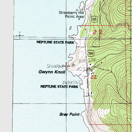 Topographic Map of Gwynn Knoll, OR