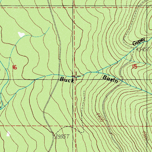 Topographic Map of Gypsy Fork, OR