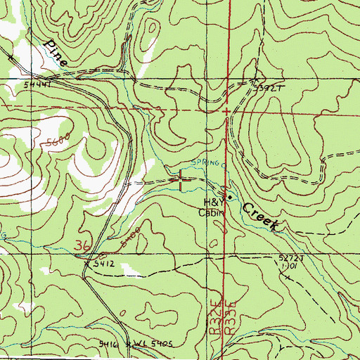 Topographic Map of H and Y Cabin, OR