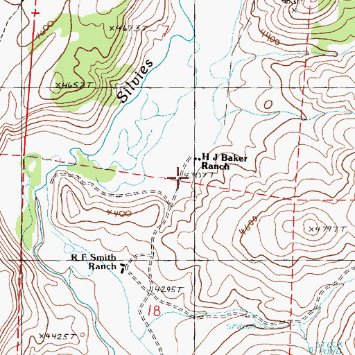 Topographic Map of H J Baker Ranch, OR