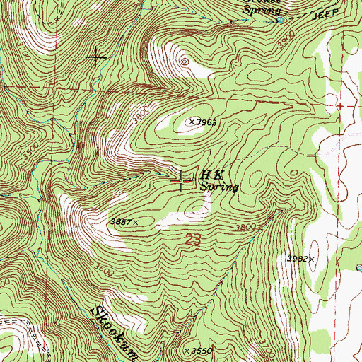 Topographic Map of H K Spring, OR