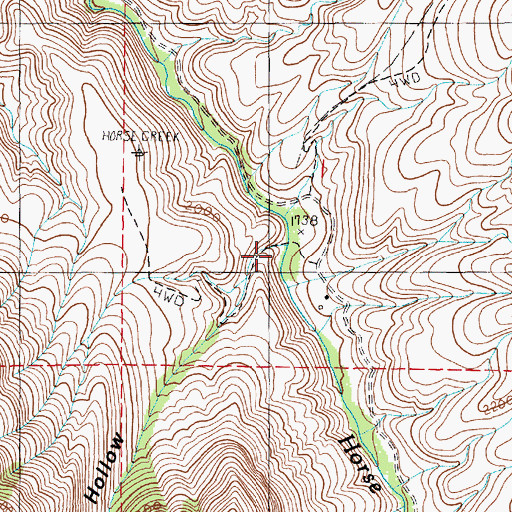Topographic Map of Haas Hollow, OR