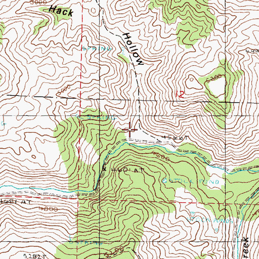 Topographic Map of Hack Hollow, OR