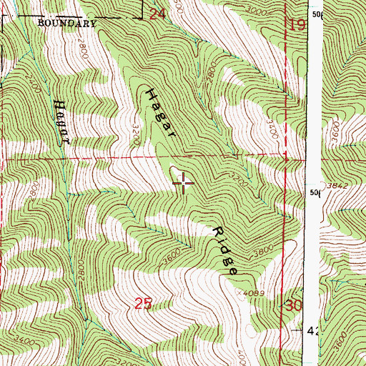 Topographic Map of Hagar Ridge, OR