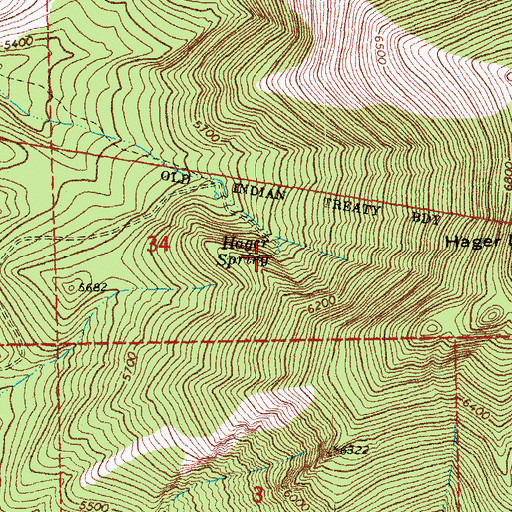 Topographic Map of Hager Spring, OR