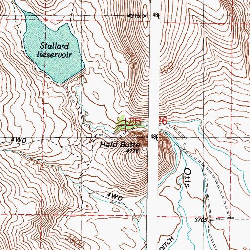 Topographic Map of Hald Butte, OR
