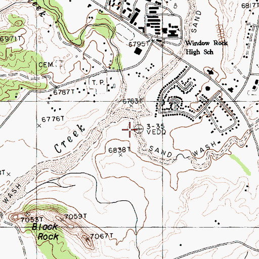 Topographic Map of Slick Rock Wash, AZ
