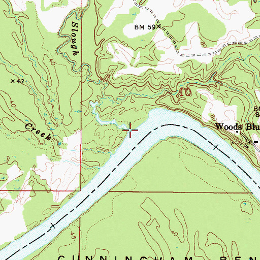 Topographic Map of Big Slough, AL