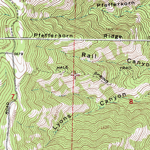 Topographic Map of Hale Spring Trail, OR