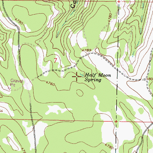 Topographic Map of Half Moon Spring, OR
