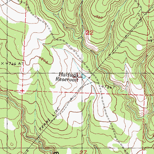 Topographic Map of Halfway Reservoir, OR