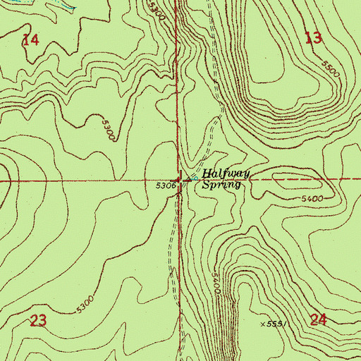 Topographic Map of Halfway Spring, OR
