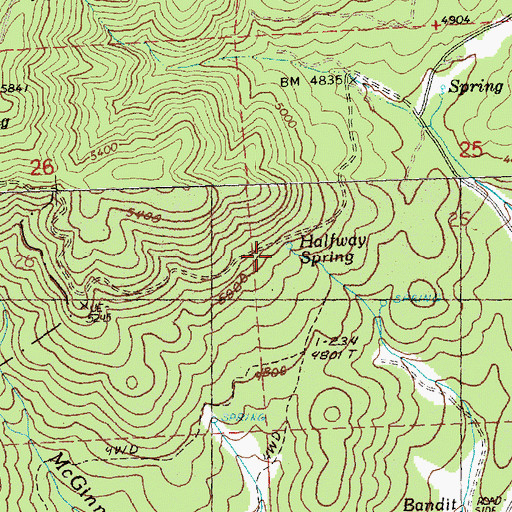 Topographic Map of Halfway Spring, OR