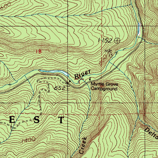 Topographic Map of Hall Creek, OR