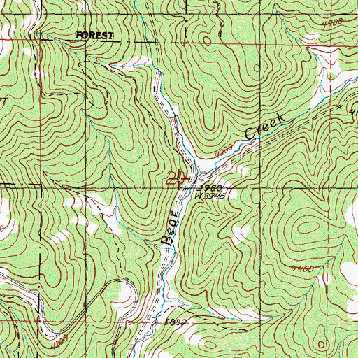 Topographic Map of Hall Creek, OR