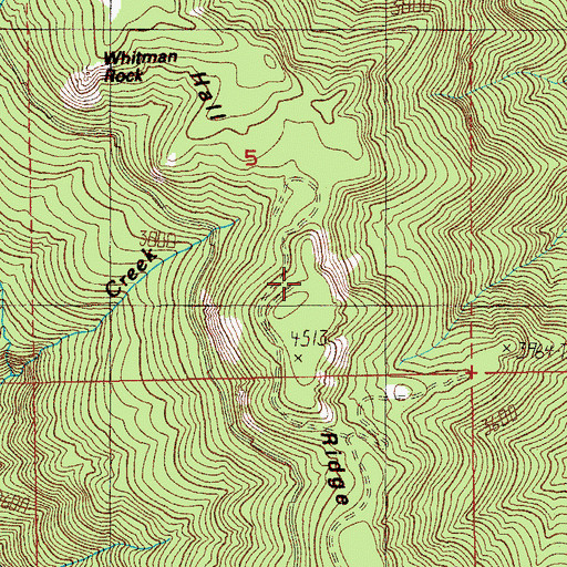Topographic Map of Hall Ridge, OR
