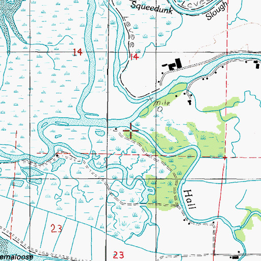 Topographic Map of Hall Slough, OR
