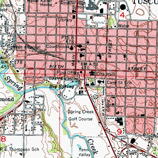 Topographic Map of Big Spring, AL