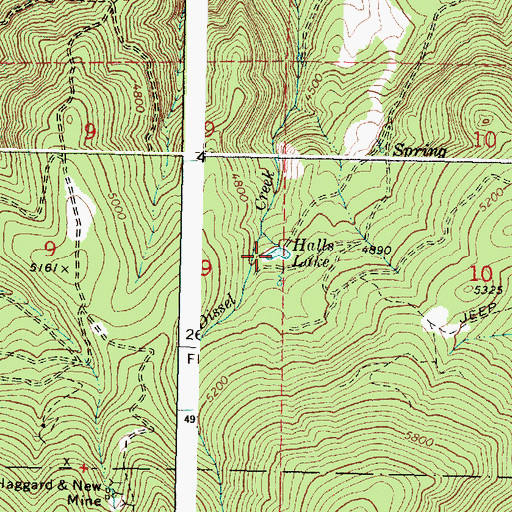 Topographic Map of Halls Lake, OR