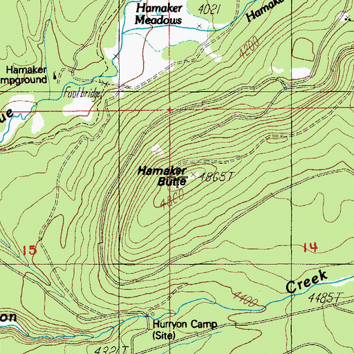 Topographic Map of Hamaker Butte, OR