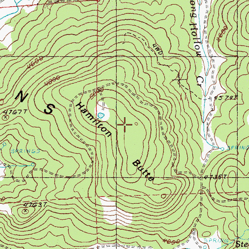 Topographic Map of Hamilton Butte, OR