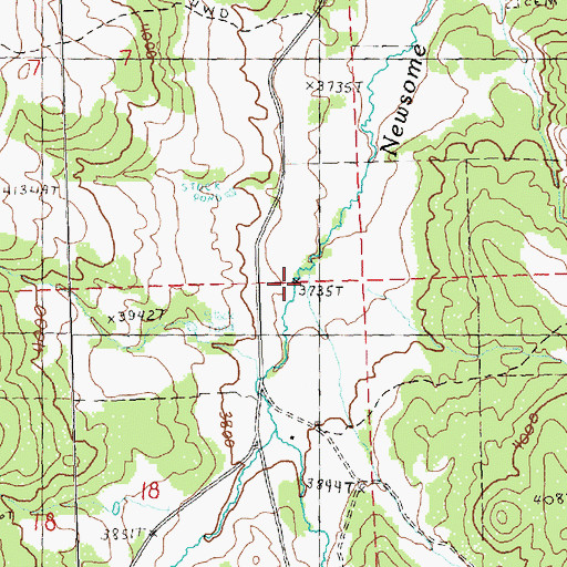 Topographic Map of Hammer Creek, OR
