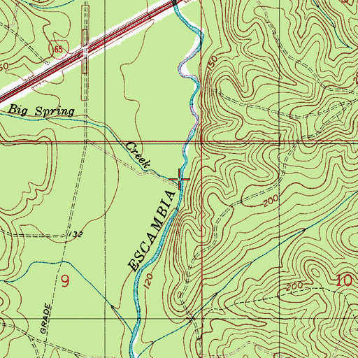 Topographic Map of Big Spring Creek, AL